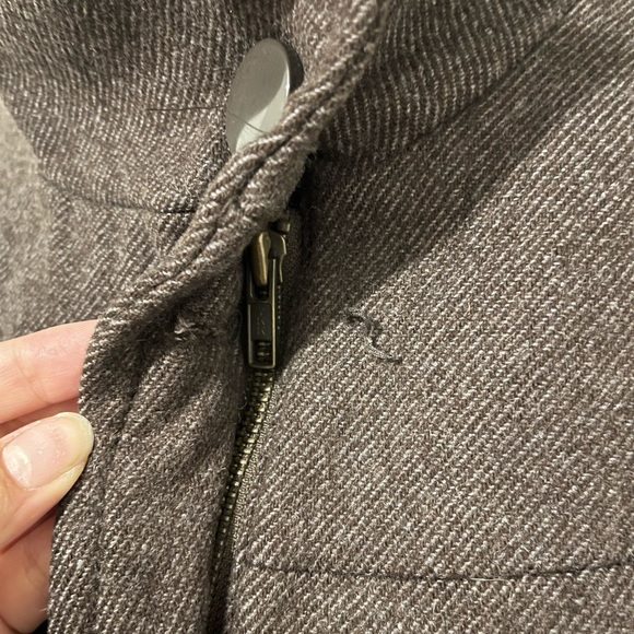 BROWN PEACOAT - GREAT CONDITION - VINTAGE FASHIONABLE FALL COAT TAILORED FIT - Picture 5 of 7